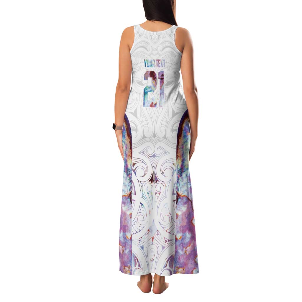 Custom New Zealand Aotearoa Family Matching Tank Maxi Dress and Hawaiian Shirt Pink Maori Paua Shell Indigenous LT9 - Polynesian Pride