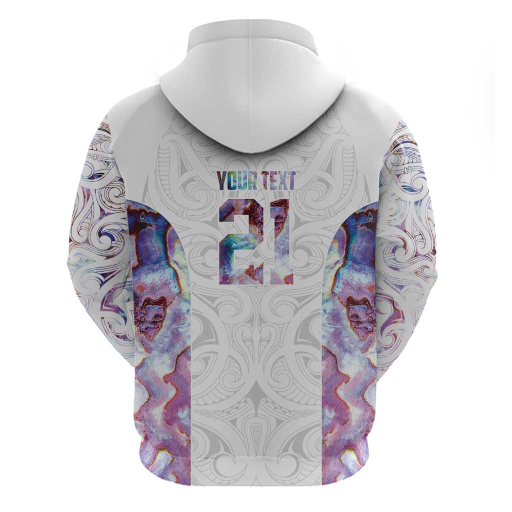 Custom New Zealand Aotearoa Hoodie Pink Maori Paua Shell Indigenous - Polynesian Pride