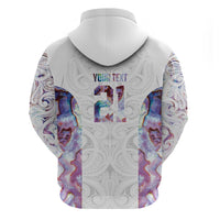 Custom New Zealand Aotearoa Hoodie Pink Maori Paua Shell Indigenous - Polynesian Pride