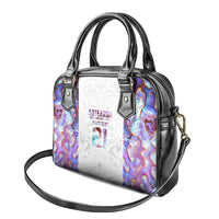 Custom New Zealand Aotearoa Shoulder Handbag Pink Maori Paua Shell Indigenous - Polynesian Pride