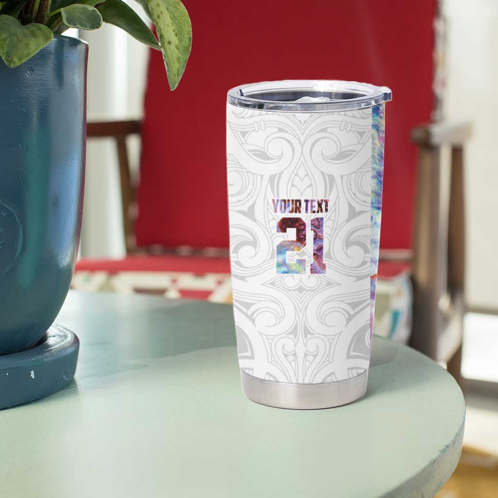 Custom New Zealand Aotearoa Tumbler Cup Pink Maori Paua Shell Indigenous - Polynesian Pride