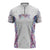 Custom New Zealand Aotearoa Zipper Polo Shirt Pink Maori Paua Shell Indigenous - Polynesian Pride