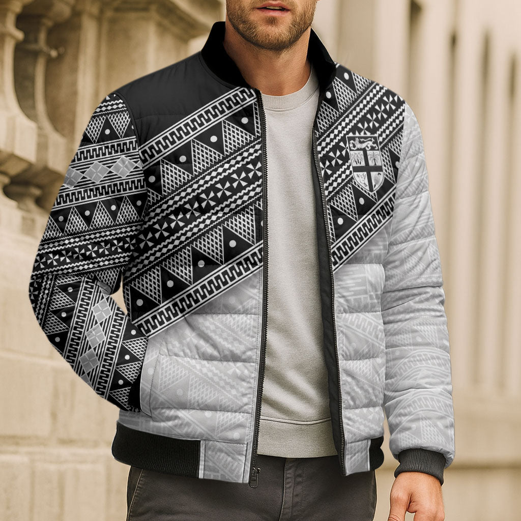 2026 Autumn Rugby Nations Fiji Custom Bomber Puffer Jacket Fijian Tapa Tribal Lauhala Inspired LT9 - Polynesian Pride