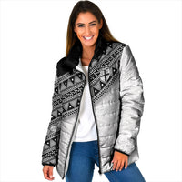 2026 Autumn Rugby Nations Fiji Custom Padded Jacket Fijian Tapa Tribal Lauhala Inspired LT9 Women Black - Polynesian Pride