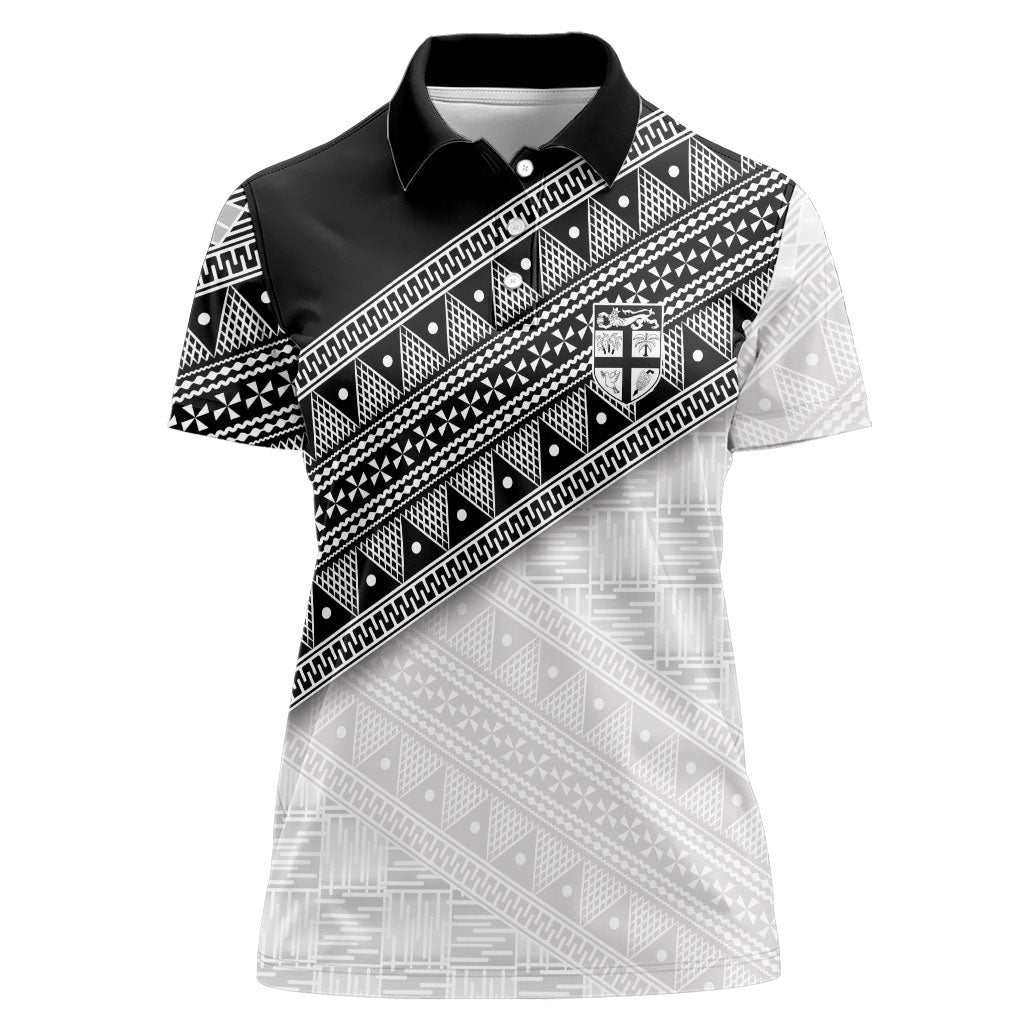 2026 Autumn Rugby Nations Fiji Custom Women Polo Shirt Fijian Tapa Tribal Lauhala Inspired