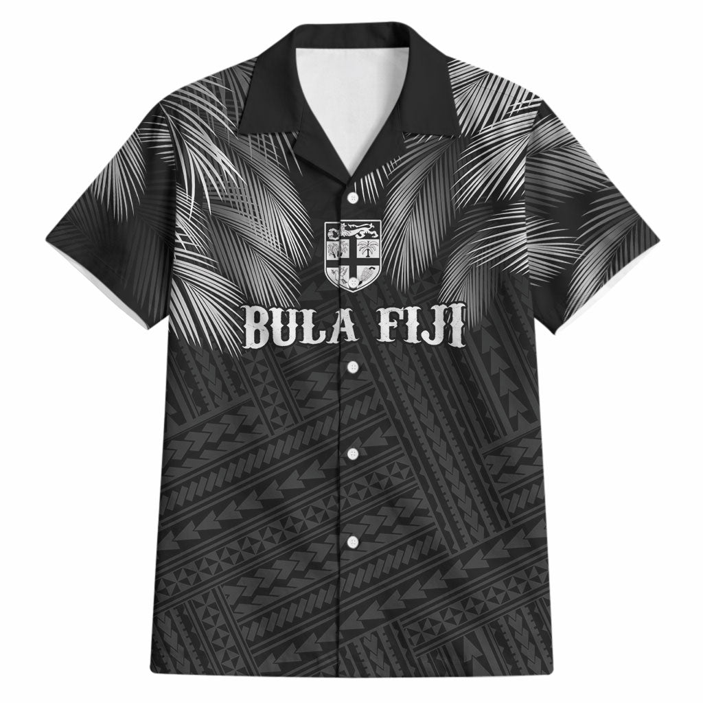 2026 Autumn Rugby Nations Fiji Custom Hawaiian Shirt Fijian Palm Leaf Tapa Tribal Inspired LT9 Black - Polynesian Pride