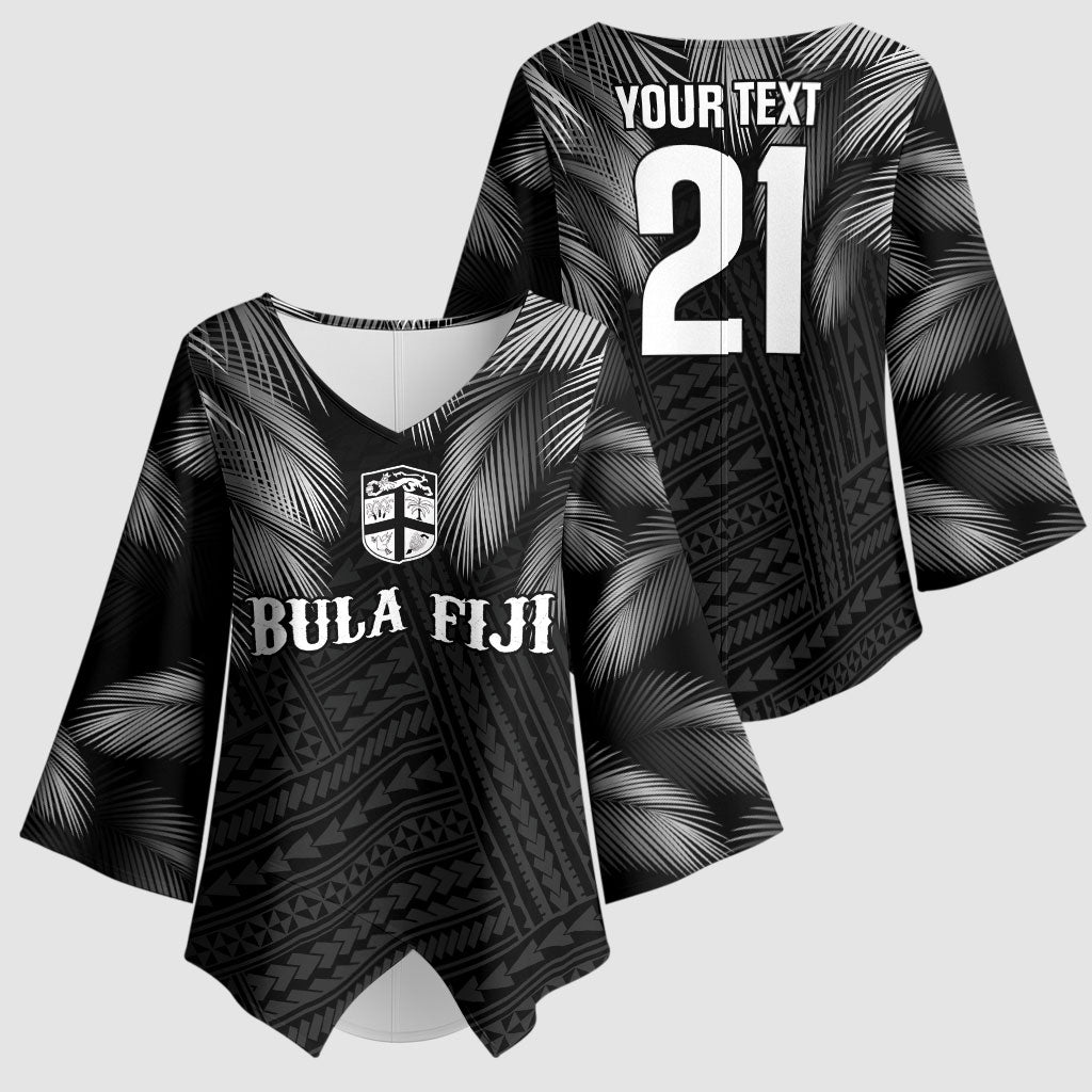 2026 Autumn Rugby Nations Fiji Custom Kimono Sleeve Blouse Fijian Palm Leaf Tapa Tribal Inspired LT9 - Polynesian Pride