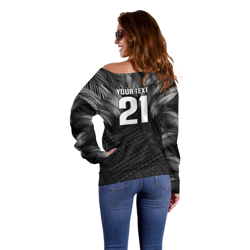 2026 Autumn Rugby Nations Fiji Custom Off Shoulder Sweater Fijian Palm Leaf Tapa Tribal Inspired LT9 - Polynesian Pride