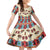 Papua Batik Motif Bird Of Paradise and Native Papuan Shield Kid Short Sleeve Dress LT9 KID Beige - Polynesian Pride