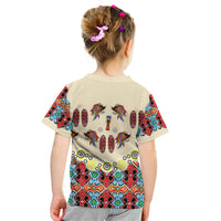 Papua Batik Motif Bird Of Paradise and Native Papuan Shield Kid T Shirt LT9 - Polynesian Pride