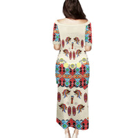 Papua Batik Motif Bird Of Paradise and Native Papuan Shield Puletasi LT9 - Polynesian Pride