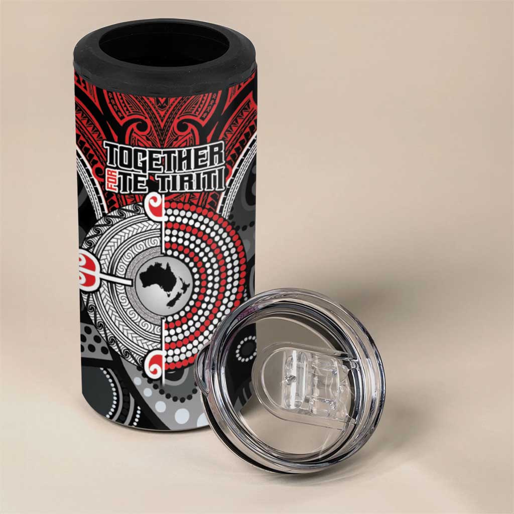 Aotearoa and Australia 4 in 1 Can Cooler Tumbler New Zealand Honour The Treaty Ake!Ake!Ake! LT9 - Polynesian Pride