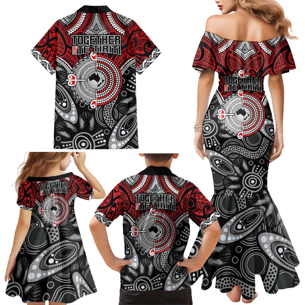 Aotearoa and Australia Family Matching Mermaid Dress and Hawaiian Shirt New Zealand Honour The Treaty Ake!Ake!Ake! LT9 - Polynesian Pride