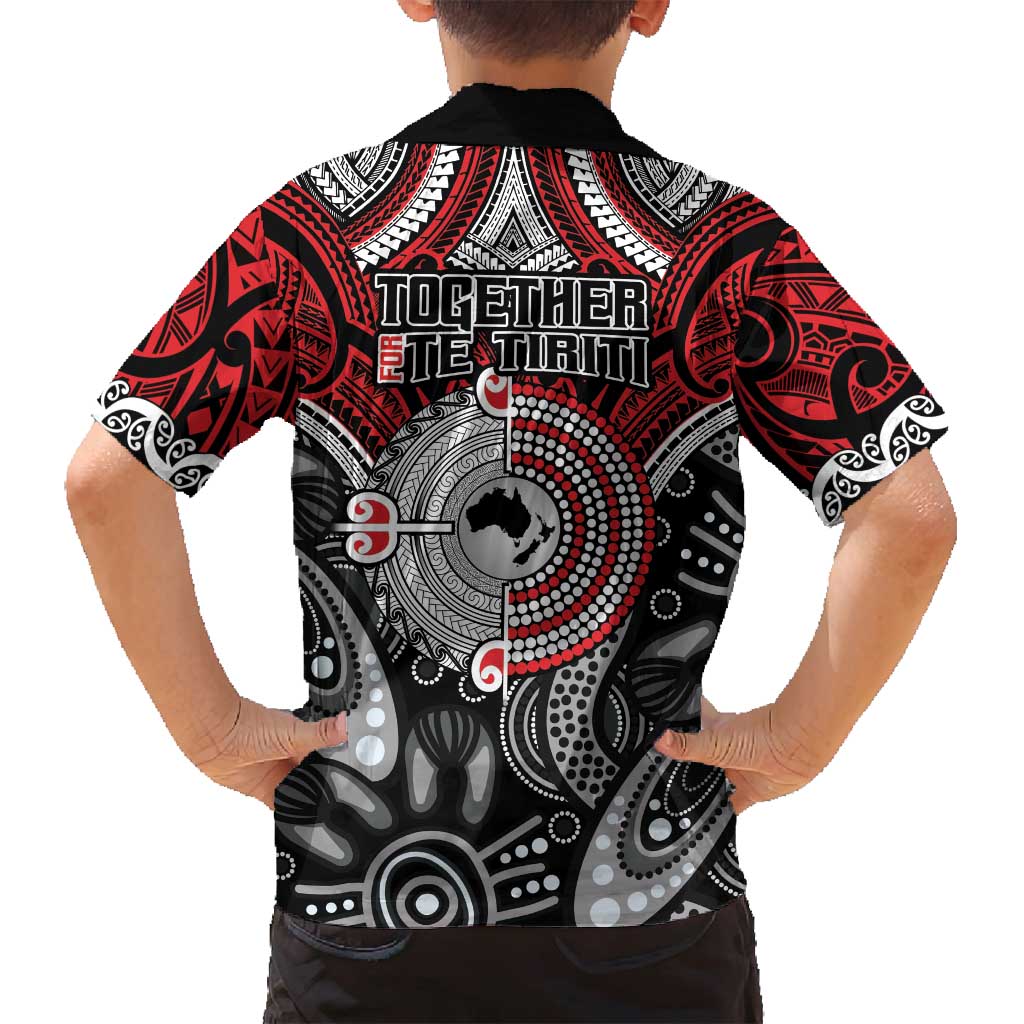 Aotearoa and Australia Family Matching Puletasi and Hawaiian Shirt New Zealand Honour The Treaty Ake!Ake!Ake! LT9 - Polynesian Pride