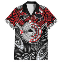 Aotearoa and Australia Family Matching Summer Maxi Dress and Hawaiian Shirt New Zealand Honour The Treaty Ake!Ake!Ake! LT9 Dad's Shirt - Short Sleeve Red - Polynesian Pride