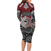 Aotearoa and Australia Long Sleeve Bodycon Dress New Zealand Honour The Treaty Ake!Ake!Ake! LT9 - Polynesian Pride