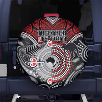 Aotearoa and Australia Spare Tire Cover New Zealand Honour The Treaty Ake!Ake!Ake!