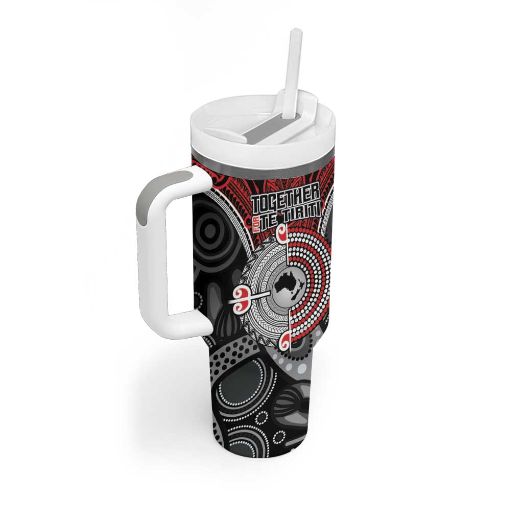 Aotearoa and Australia Tumbler With Handle New Zealand Honour The Treaty Ake!Ake!Ake!