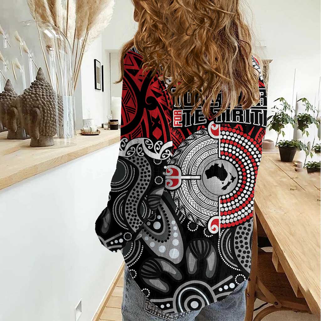 Aotearoa and Australia Women Casual Shirt New Zealand Honour The Treaty Ake!Ake!Ake! LT9 - Polynesian Pride
