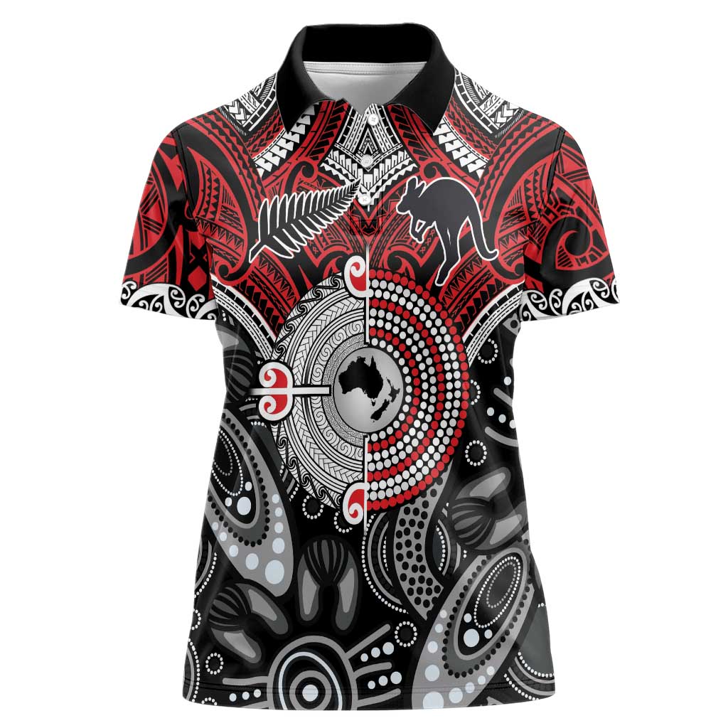 Aotearoa and Australia Women Polo Shirt New Zealand Honour The Treaty Ake!Ake!Ake! LT9 Female Red - Polynesian Pride