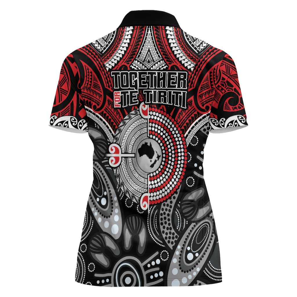 Aotearoa and Australia Women Polo Shirt New Zealand Honour The Treaty Ake!Ake!Ake! LT9 - Polynesian Pride