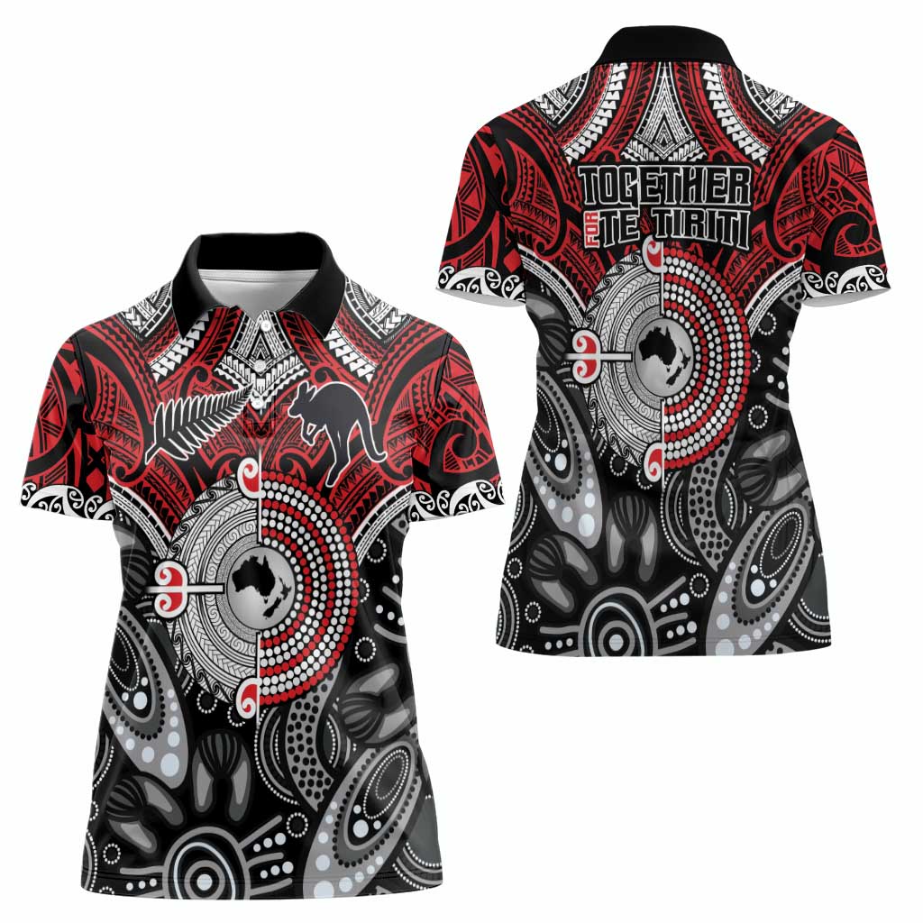 Aotearoa and Australia Women Polo Shirt New Zealand Honour The Treaty Ake!Ake!Ake! LT9 - Polynesian Pride