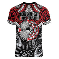 Aotearoa and Australia Women V-Neck T-Shirt New Zealand Honour The Treaty Ake!Ake!Ake!