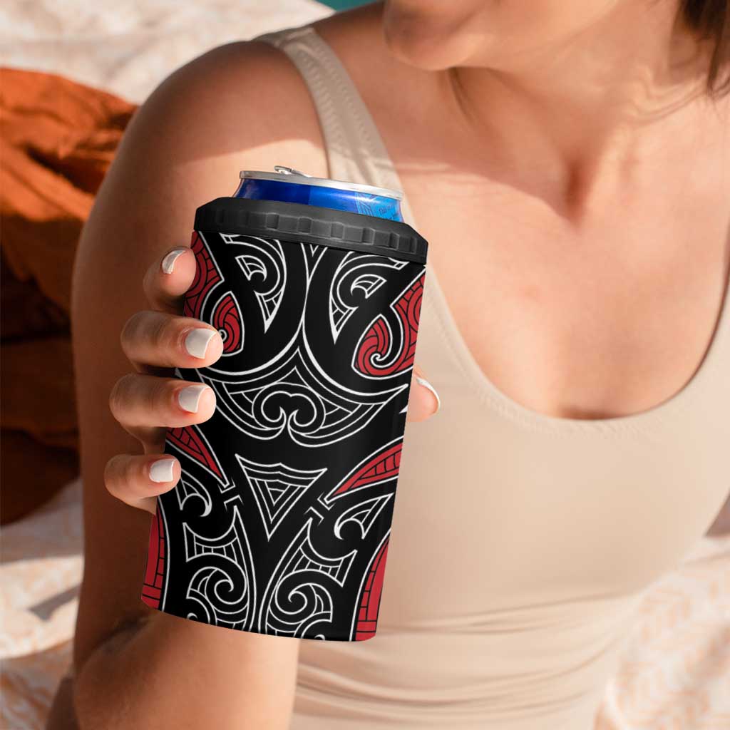 Koru Fern New Zealand 4 in 1 Can Cooler Tumbler Maori Tribal Pattern