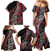 Koru Fern New Zealand Family Matching Mermaid Dress and Hawaiian Shirt Maori Tribal Pattern LT9 - Polynesian Pride
