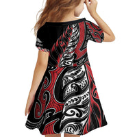 Koru Fern New Zealand Family Matching Off Shoulder Short Dress and Hawaiian Shirt Maori Tribal Pattern LT9 - Polynesian Pride