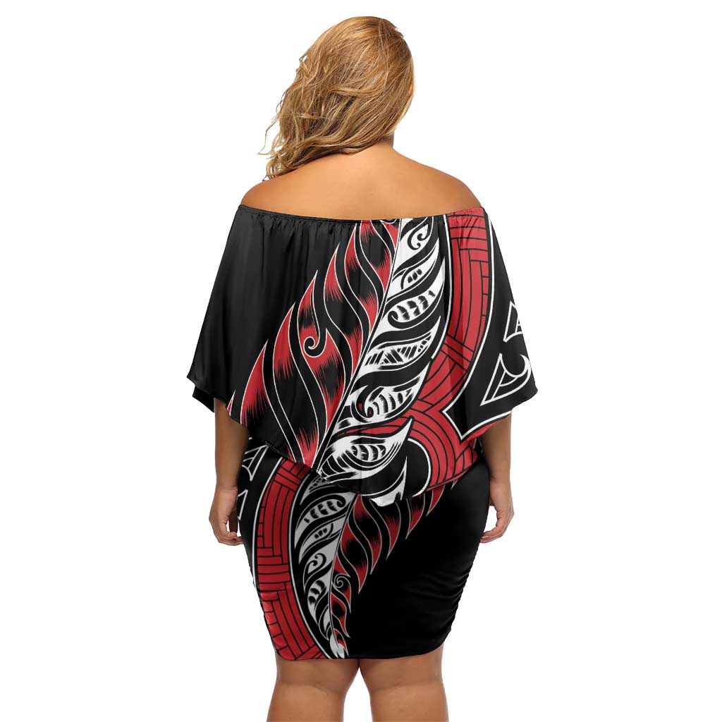 Koru Fern New Zealand Family Matching Off Shoulder Short Dress and Hawaiian Shirt Maori Tribal Pattern LT9 - Polynesian Pride