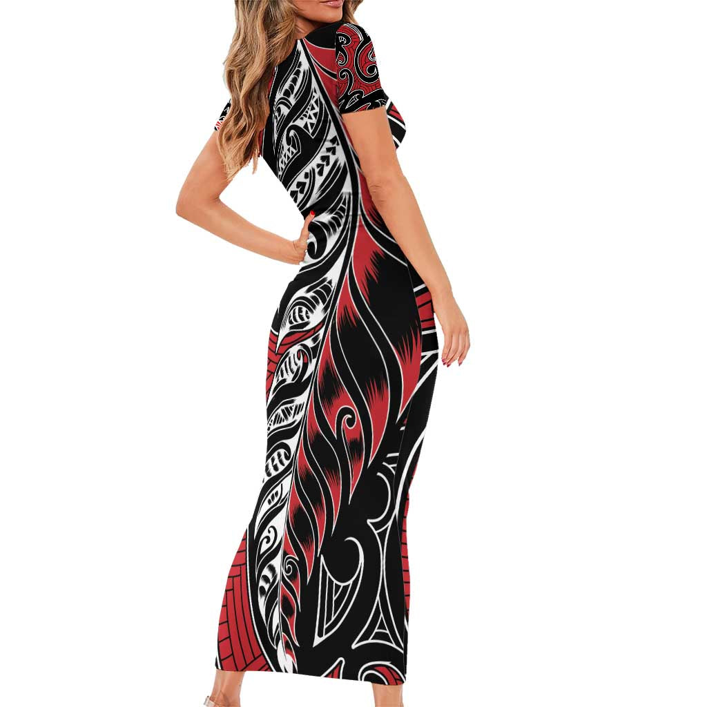 Koru Fern New Zealand Family Matching Short Sleeve Bodycon Dress and Hawaiian Shirt Maori Tribal Pattern LT9 - Polynesian Pride