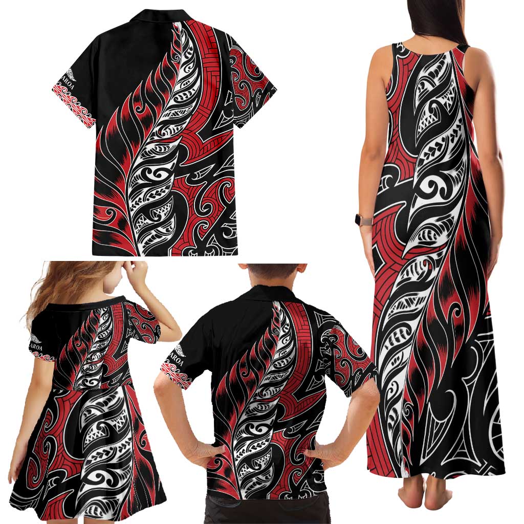 Koru Fern New Zealand Family Matching Tank Maxi Dress and Hawaiian Shirt Maori Tribal Pattern LT9 - Polynesian Pride