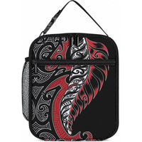 Koru Fern New Zealand Lunch Bag Maori Tribal Pattern LT9 10.2 × 8.3 × 4.3 inch Red - Polynesian Pride
