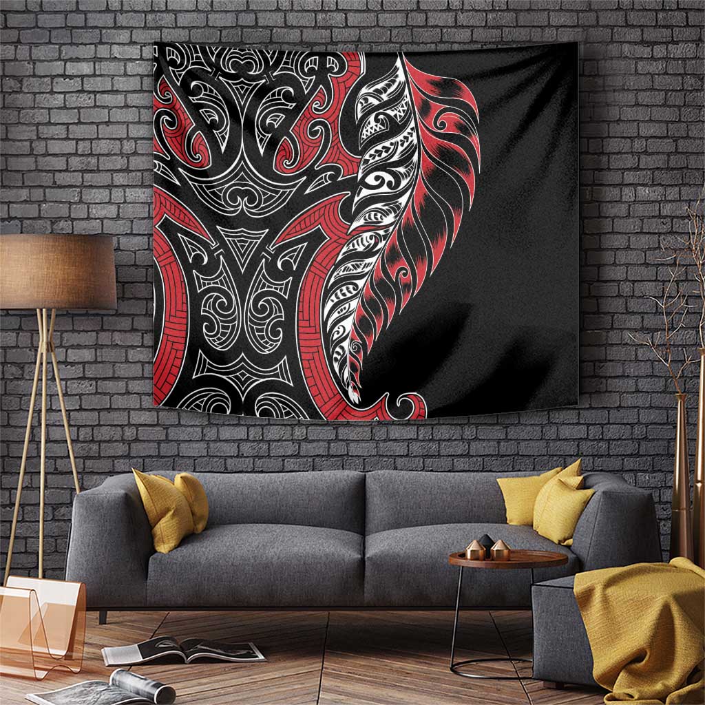 Koru Fern New Zealand Tapestry Maori Tribal Pattern LT9 Red - Polynesian Pride