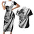 Koru Fern New Zealand Maori Tribal Warrior Couples Matching Short Sleeve Bodycon Dress and Hawaiian Shirt