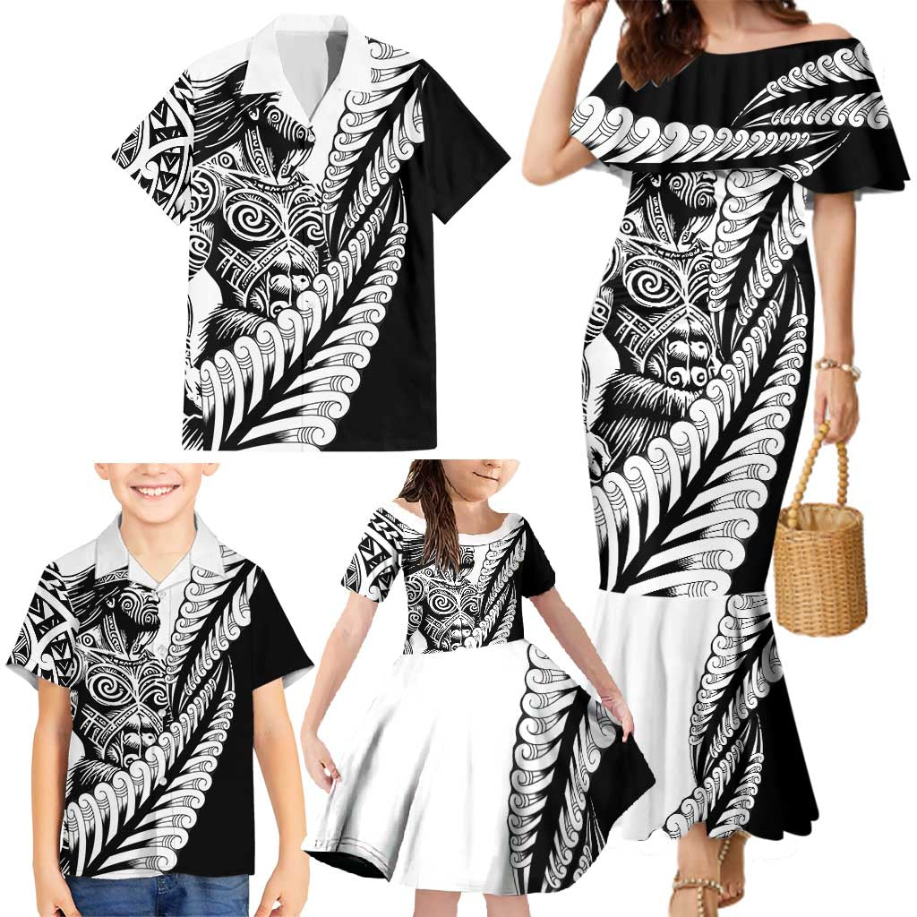 Koru Fern New Zealand Maori Tribal Warrior Family Matching Mermaid Dress and Hawaiian Shirt LT9 - Polynesian Pride