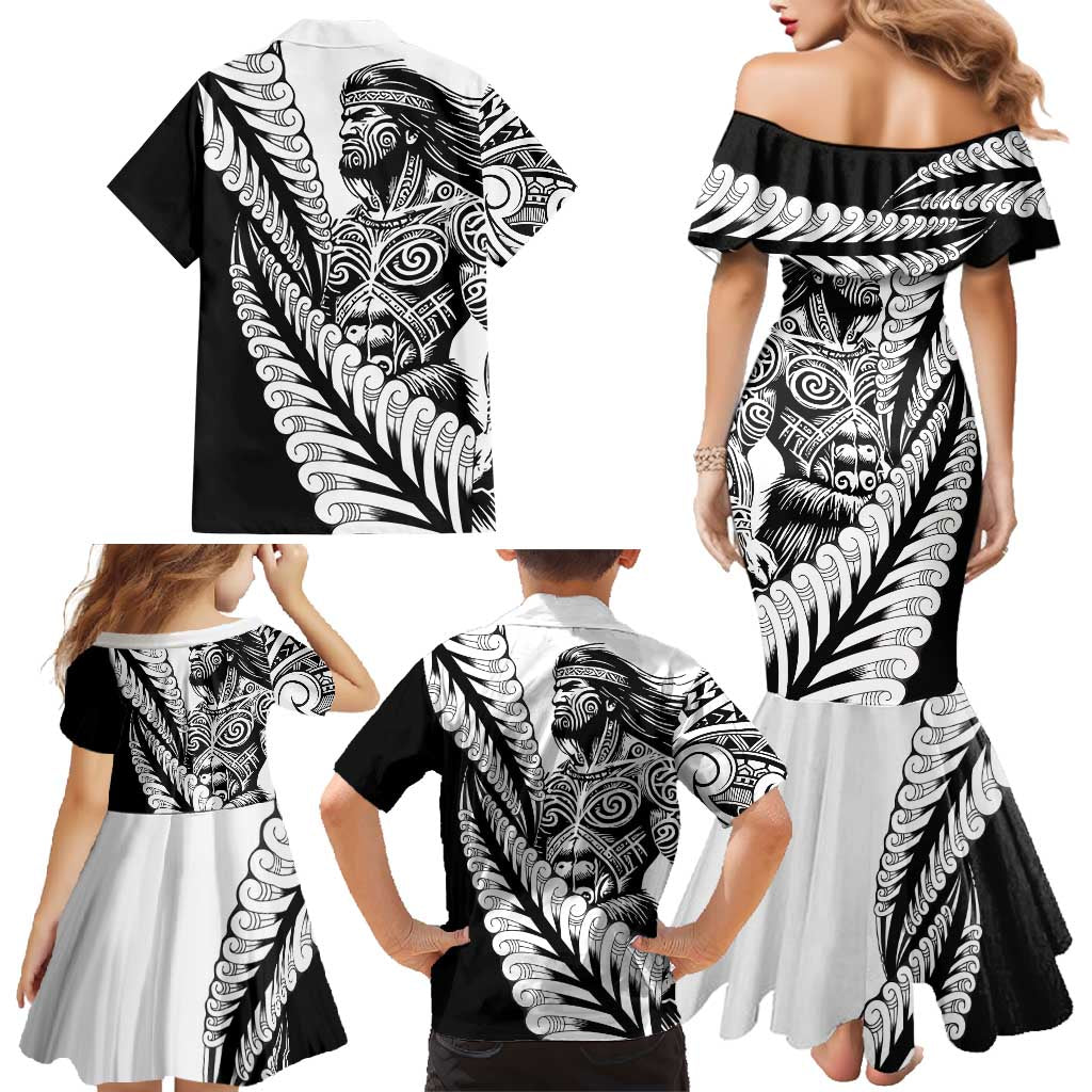 Koru Fern New Zealand Maori Tribal Warrior Family Matching Mermaid Dress and Hawaiian Shirt LT9 - Polynesian Pride