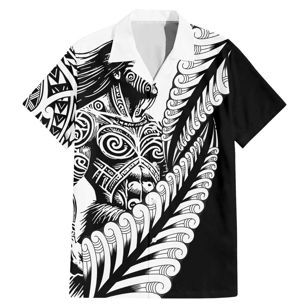 Koru Fern New Zealand Maori Tribal Warrior Family Matching Mermaid Dress and Hawaiian Shirt LT9 Dad's Shirt - Short Sleeve Black - Polynesian Pride