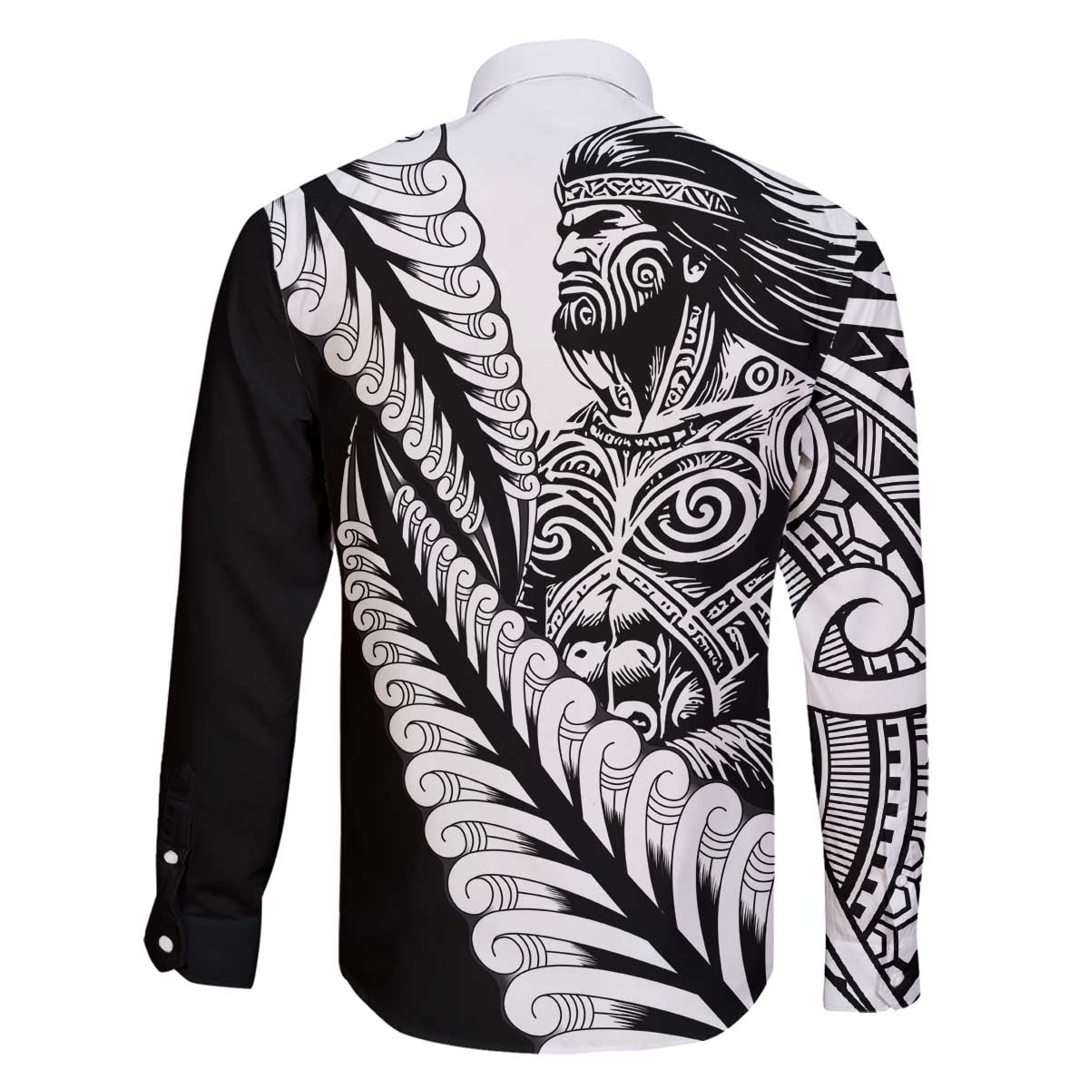 Koru Fern New Zealand Maori Tribal Warrior Family Matching Off The Shoulder Long Sleeve Dress and Hawaiian Shirt LT9 - Polynesian Pride