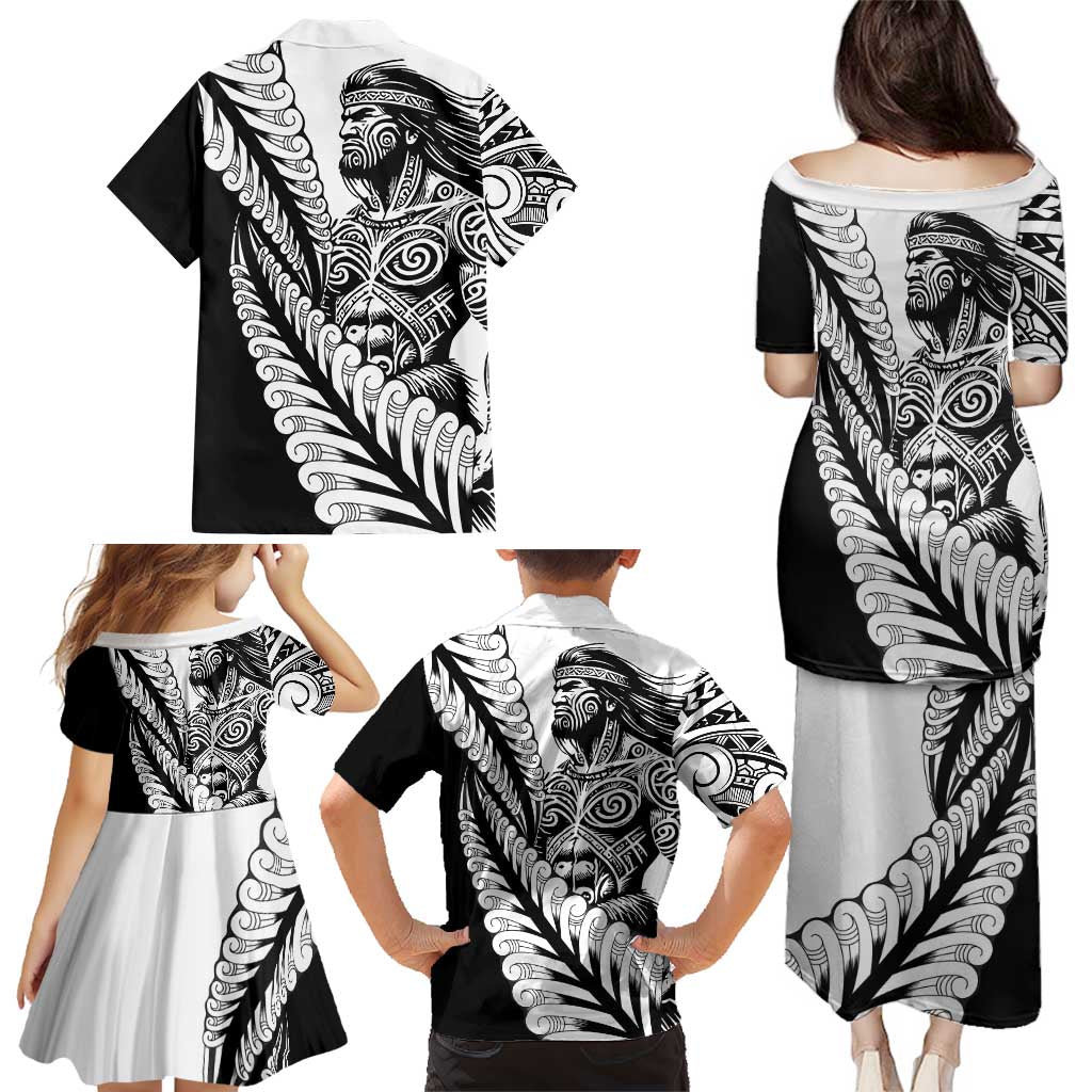 Koru Fern New Zealand Maori Tribal Warrior Family Matching Puletasi and Hawaiian Shirt LT9 - Polynesian Pride