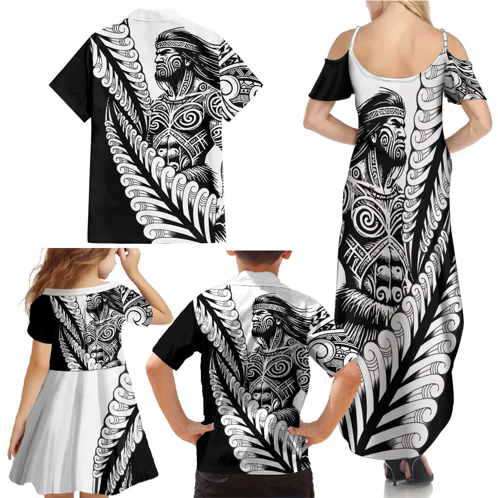 Koru Fern New Zealand Maori Tribal Warrior Family Matching Summer Maxi Dress and Hawaiian Shirt LT9 - Polynesian Pride