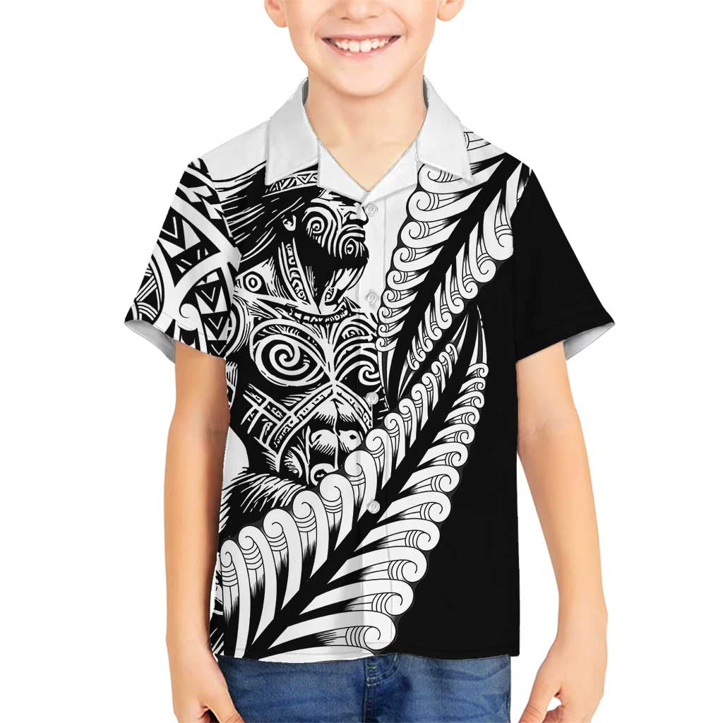 Koru Fern New Zealand Maori Tribal Warrior Family Matching Tank Maxi Dress and Hawaiian Shirt LT9 Son's Shirt Black - Polynesian Pride