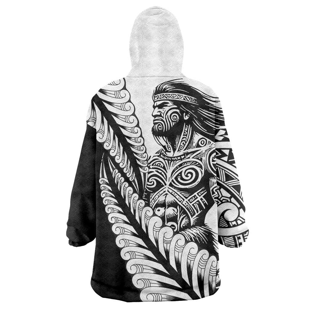 Koru Fern New Zealand Maori Tribal Warrior Wearable Blanket Hoodie LT9 - Polynesian Pride