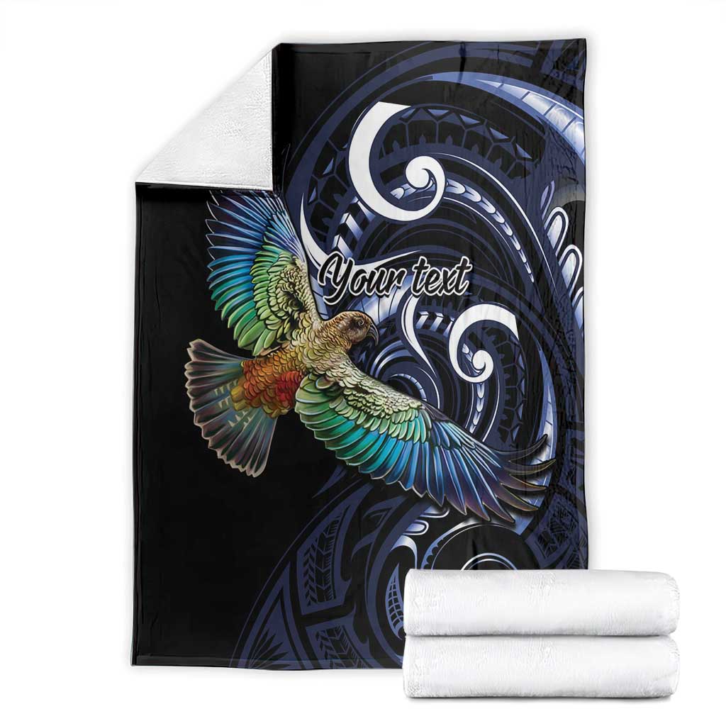 New Zealand Kea Bird Personalised Blanket Maori Tribal Koru Art