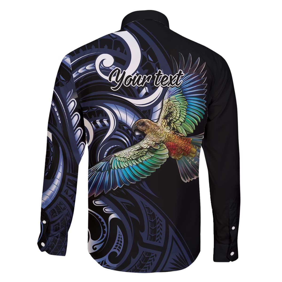 New Zealand Kea Bird Personalised Family Matching Off The Shoulder Long Sleeve Dress and Hawaiian Shirt Maori Tribal Koru Art LT9 - Polynesian Pride