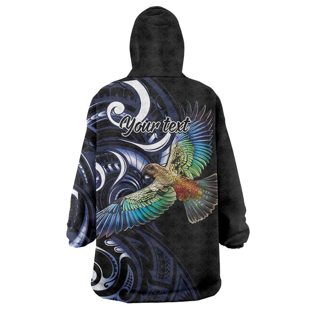 New Zealand Kea Bird Personalised Wearable Blanket Hoodie Maori Tribal Koru Art LT9 - Polynesian Pride