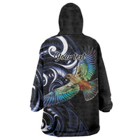 New Zealand Kea Bird Personalised Wearable Blanket Hoodie Maori Tribal Koru Art LT9 - Polynesian Pride