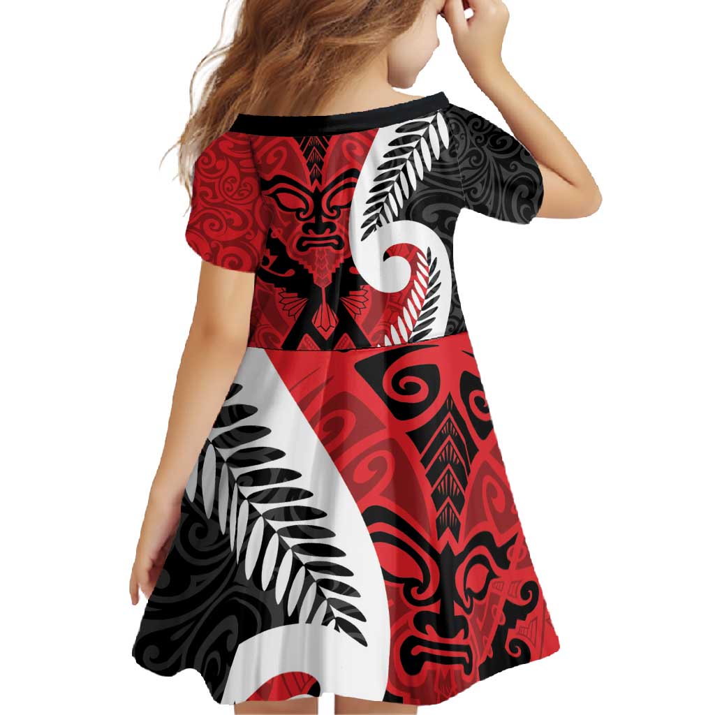 Silver Fern Koru Swirls with Maori Ta Moko Family Matching Long Sleeve Bodycon Dress and Hawaiian Shirt LT9 - Polynesian Pride