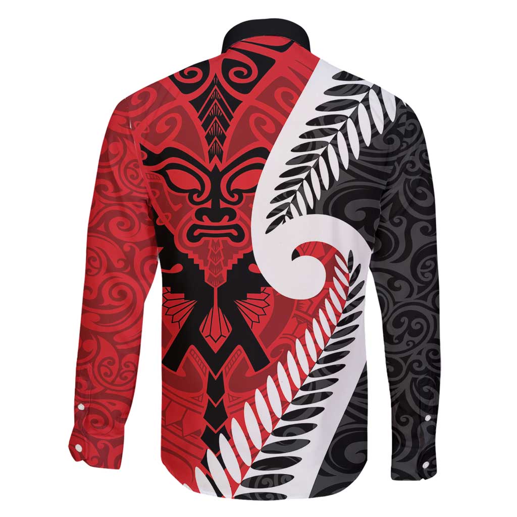 Silver Fern Koru Swirls with Maori Ta Moko Family Matching Off Shoulder Short Dress and Hawaiian Shirt LT9 - Polynesian Pride